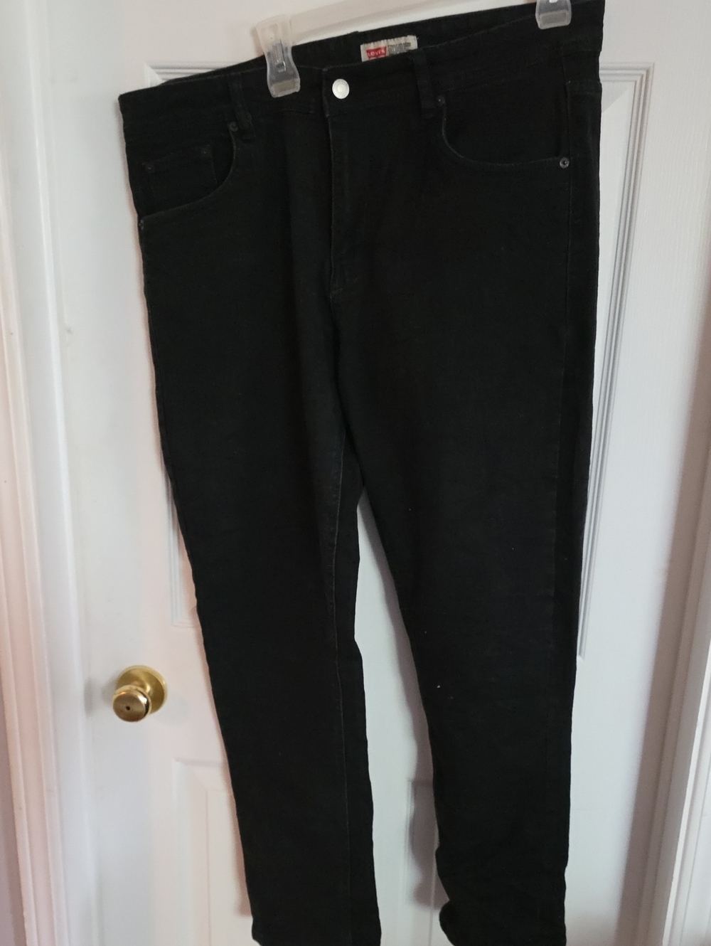 Levi's Black and Red Logo Denim Waistband